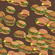 brown background with repeating burgers