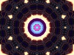 ornament on dark mandala