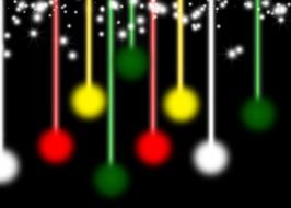 christmas lights on black background