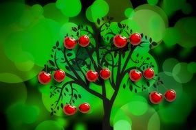 Cherry Background Bokeh Green