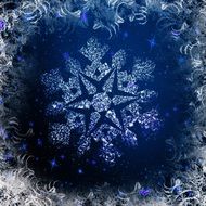 blue background with beautiful snowflake