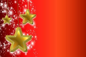 gold stars on a red background