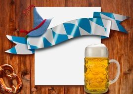 beer mug on the background of a blank sheet
