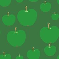 green background with repeating green apples pattern