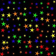 multicolored stars on black background