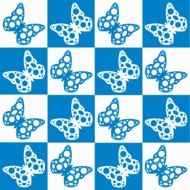 Quilt Pattern Butterflies White