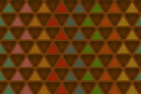 brown background with colored triangles