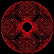 red spiral on black background