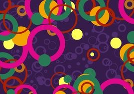 Abstract circles on a purple background
