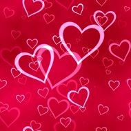 pink hearts on a dark pink background