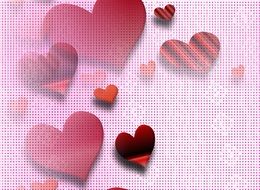 wallpaper with 3d hearts