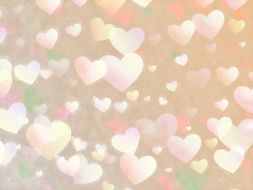 hearts on a beige background