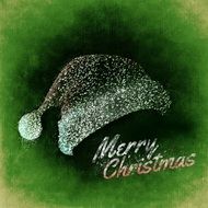 Santa Claus hat on a green background