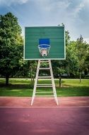 basketball backboard on the sports field