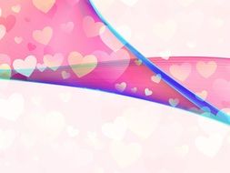 Pink wave with hearts