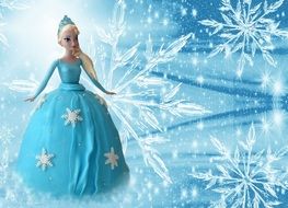 Frozen Elsa Ice Queen Doll Cake