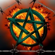 Pentagram Background Fire