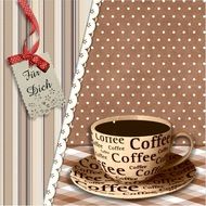 greeting card with coffee cup