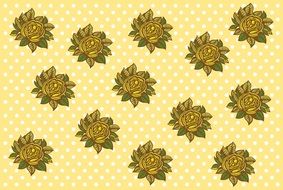 green flowers on the wallpaper in peas
