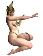 naked girl on white background