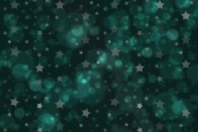 dark background with green highlights and stars