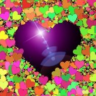 romantic wallpaper with colorful hearts