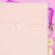 pink paper with floral border