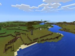 Minecraft Wallpaper River Scene