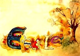 Easter Watercolor Painting