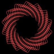pink round spiral on black background