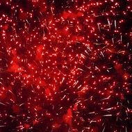 red glowing lights on the black background