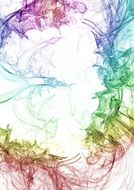 white background with colorful smokes