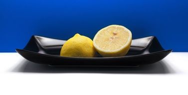 Lemon Fruit Black Plate