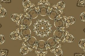 skull and crossbones on brown background