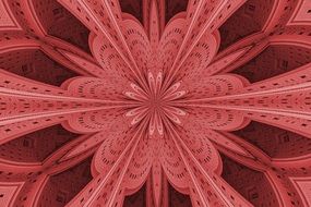 red background with pink ornament