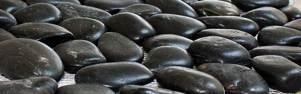 decorative black pebbles