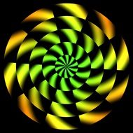 green round spiral on black background