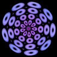 purple circle with circles on black background