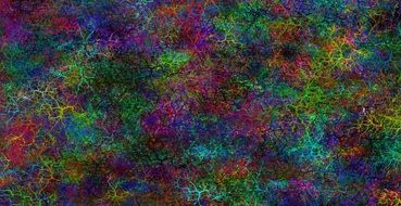 colored splashes of paint on a black background
