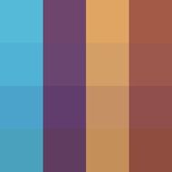 blue, purple, beige and brown squares