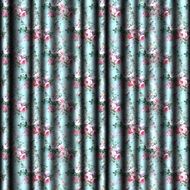 wallpaper with floral curtains