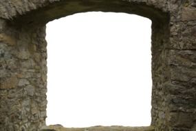 window in natural stone wall