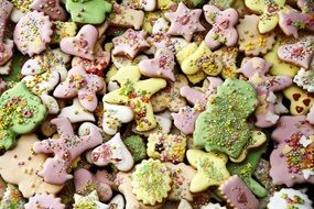 Christmas cookies of different shapes and colors