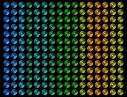 colorful circles on the black background