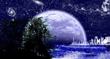 Background Moon Romantic