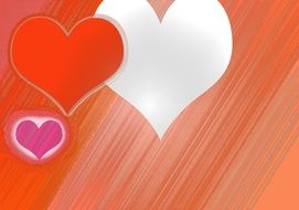 hearts on an orange background