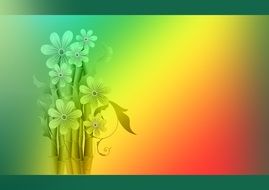 colorful background with digital flowers