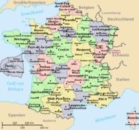 geographical map of France