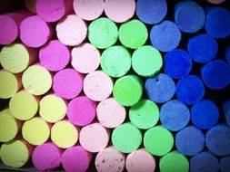 colored chalk stacked on top of each other