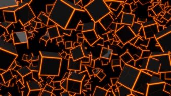 black cubes with orange faces